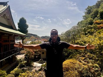 神社とMiguelさん