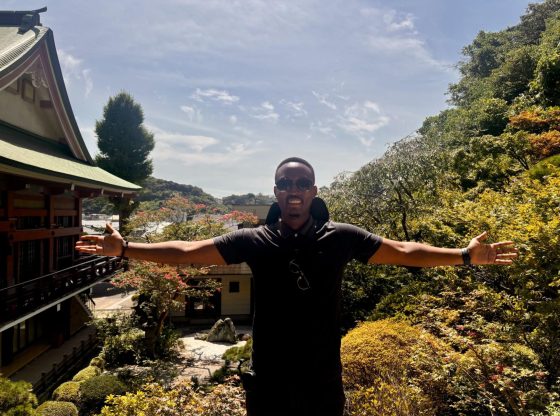 神社とMiguelさん