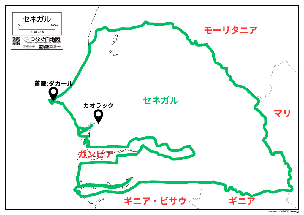 セネガルの地図